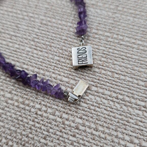 7 Inch Sterling Silver Friends Amethyst Stone Bracelet A6882 - Picture 5 of 7